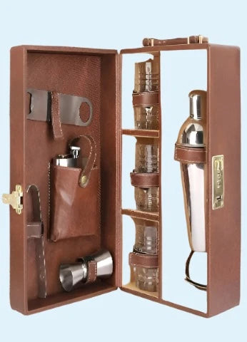 Brown Lether Bar Set