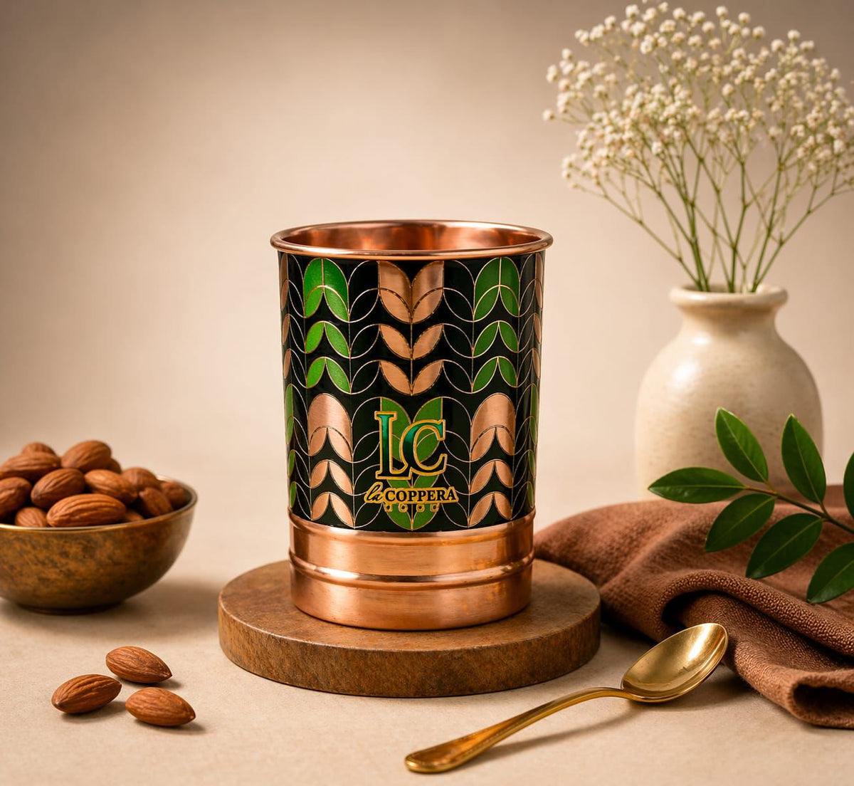 Copper Glass (Leaf Pattern)