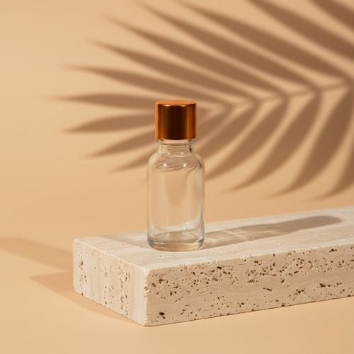 Empty Clear Glass Bottle with Cap